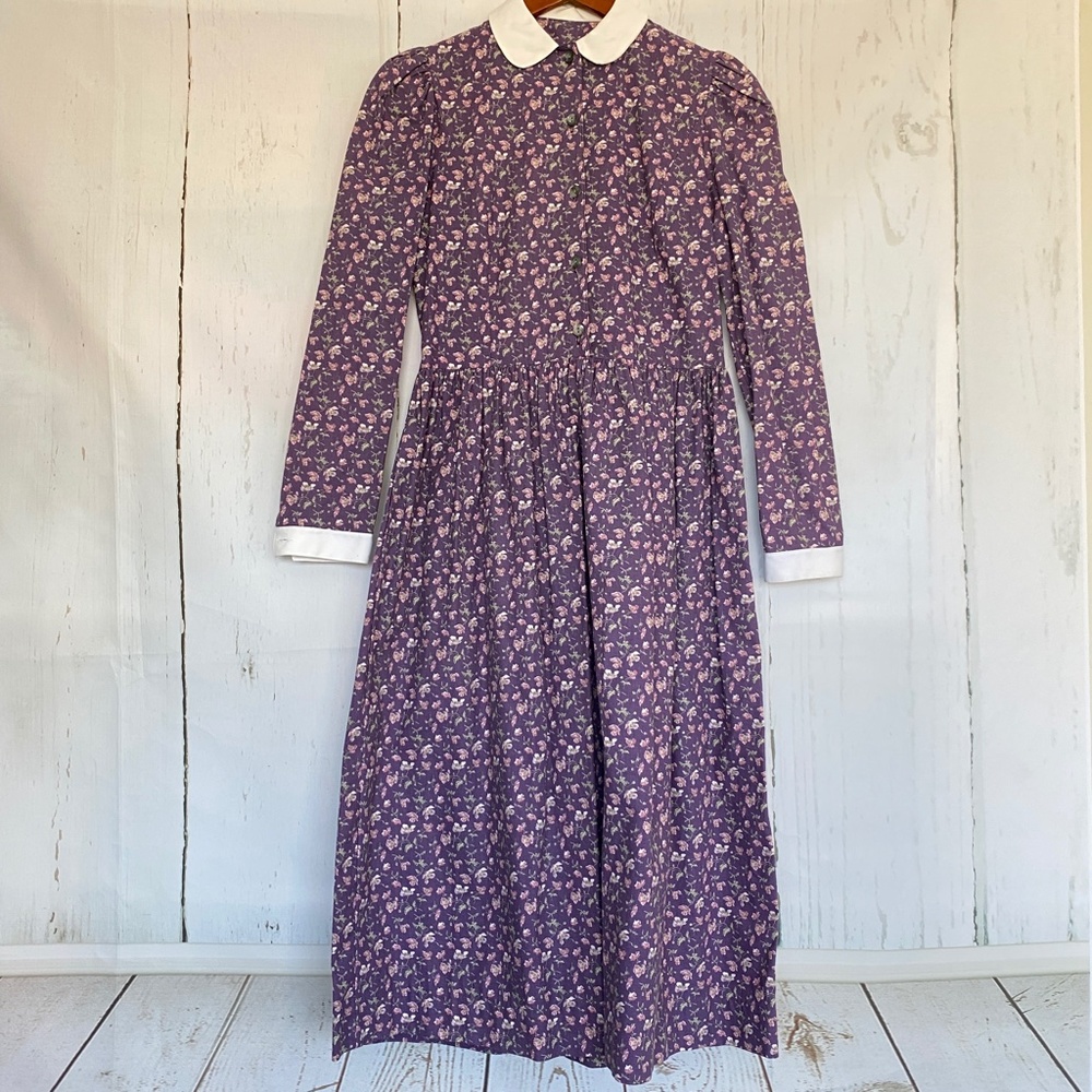 Laura Ashley Purple Floral Midi Dress